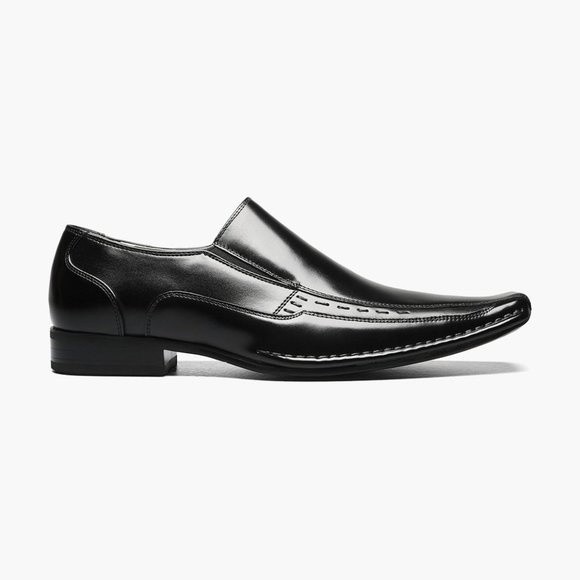 Stacy Adams Men Size 7.5 Templin Black Leather Bike Snip Toe Loafers Dress Shoes main image 14